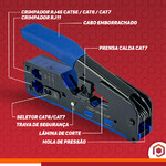 Alicate Conector Passagem Rj45/rj11/rj12/cat5/cat6/cat7 PCI