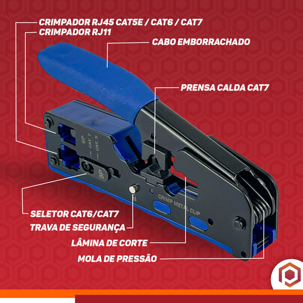 Alicate Conector Passagem Rj45/rj11/rj12/cat5/cat6/cat7 PCI