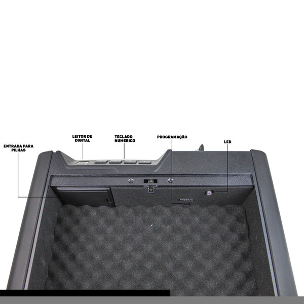 Pci Cofres Eletrônico Especial Digital Arma Abertura Superior Preto