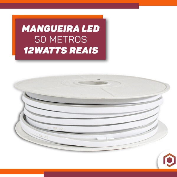 Kit Mangueira de Led rolo 50 metros 12V 